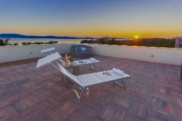 Vodice Penthouse Apartment with Roof Terrace and Sea View