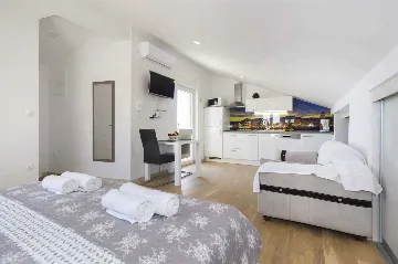 Vodice Penthouse Apartment with Roof Terrace and Sea View