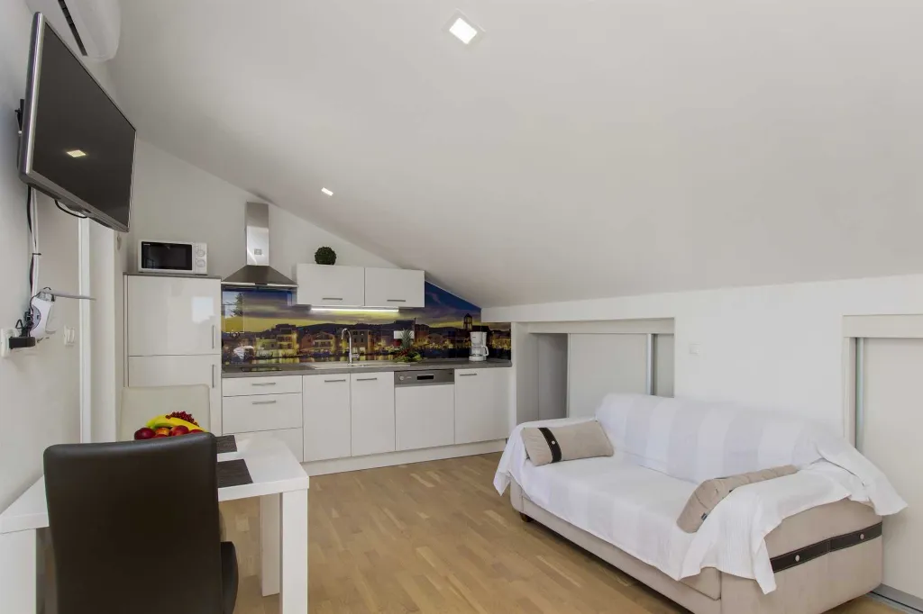 Vodice Penthouse Apartment with Roof Terrace and Sea View