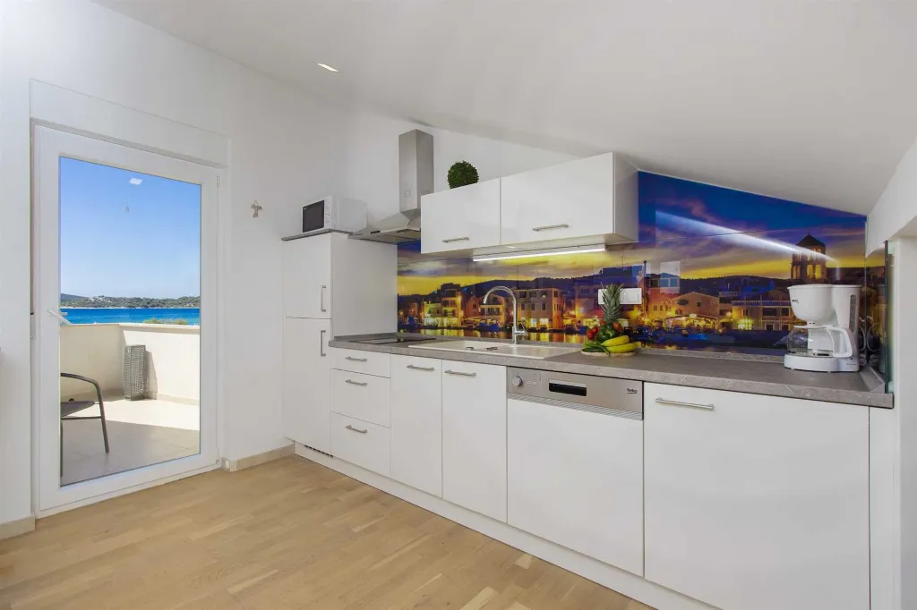 Vodice Penthouse Apartment with Roof Terrace and Sea View