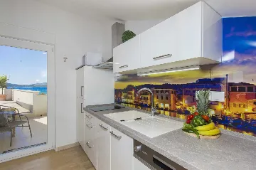 Vodice Penthouse Apartment with Roof Terrace and Sea View