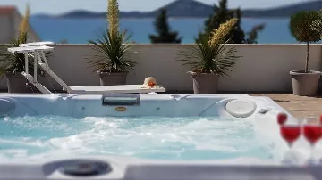 Vodice Penthouse Apartment with Roof Terrace and Sea View