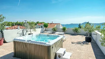 Vodice Penthouse Apartment with Roof Terrace and Sea View