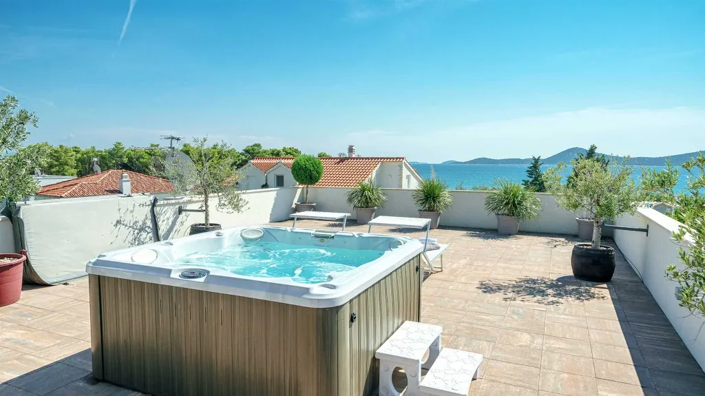Vodice Penthouse Apartment with Roof Terrace and Sea View