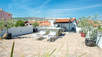 Vodice Penthouse Apartment with Roof Terrace and Sea View
