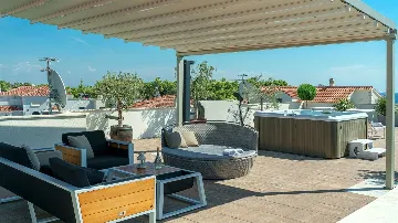 Vodice Penthouse Apartment with Roof Terrace and Sea View