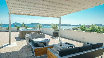 Vodice Penthouse Apartment with Roof Terrace and Sea View