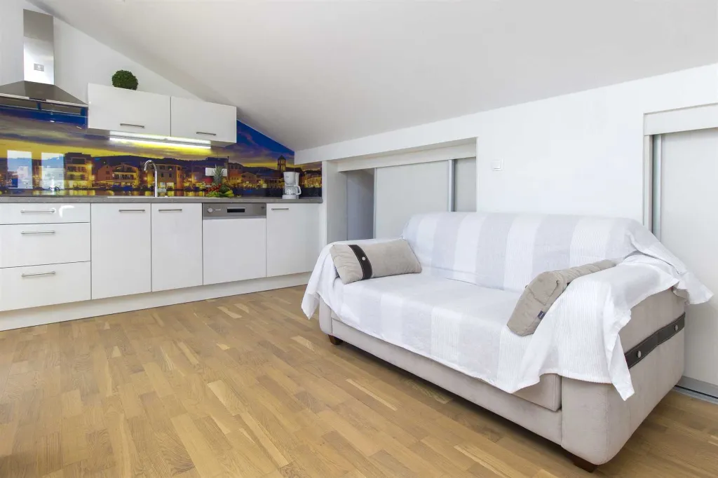 Vodice Penthouse Apartment with Roof Terrace and Sea View