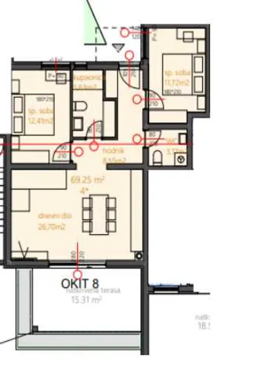 Two-Bedroom Apartment in Vodice for 4–5 Guests