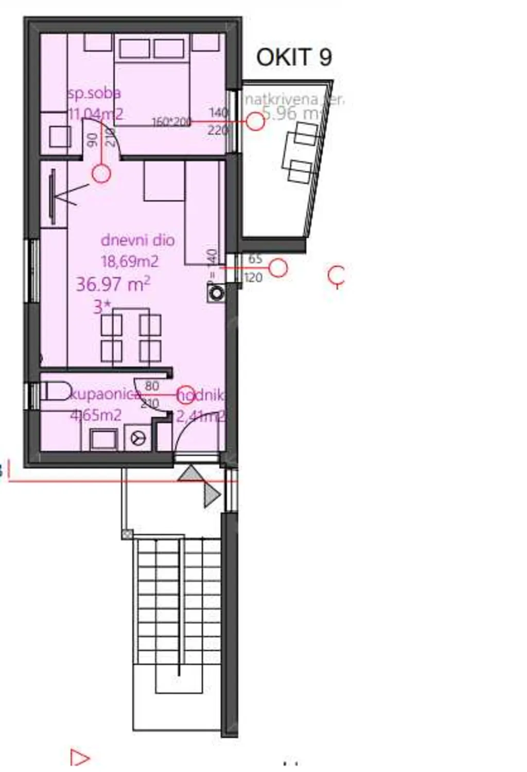 1-Bedroom Apartment in Vodice for 2 Guests