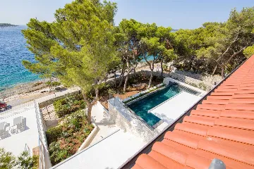 Beachfront Villa with Heated Pool in Hvar