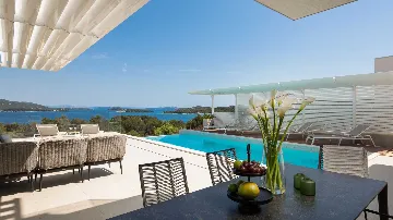 Sea View Villa in Jezera with Heated Pool