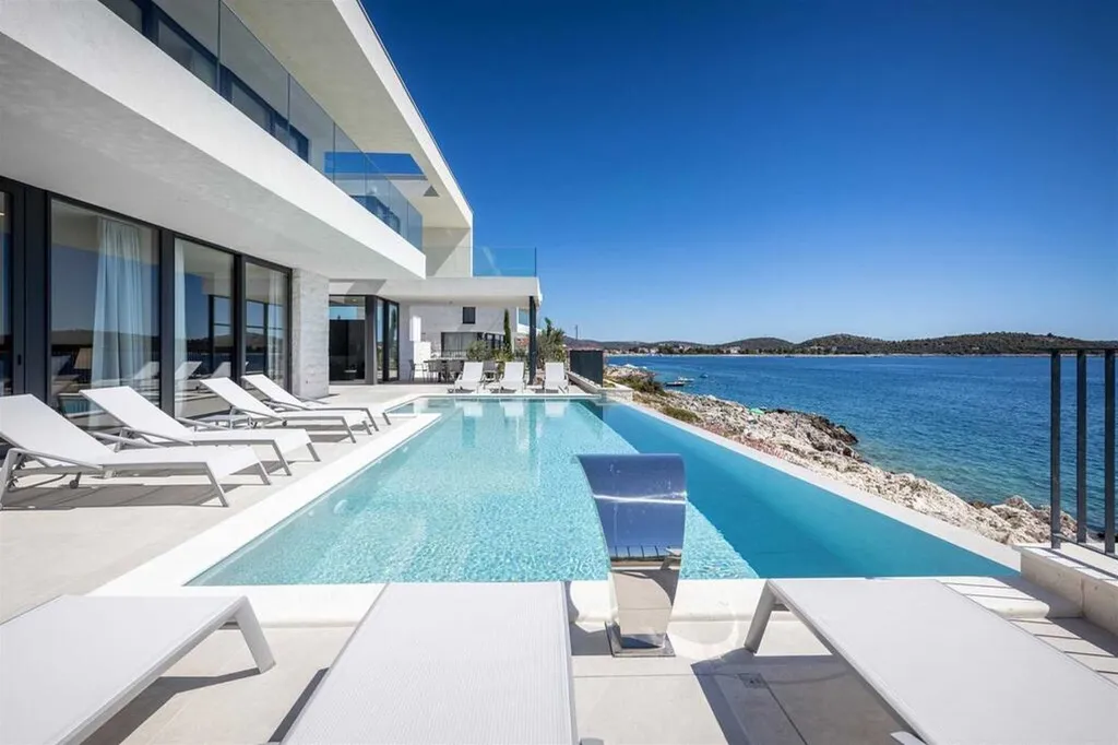 Rogoznica Seafront Villa with Heated Infinity Pool
