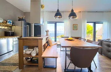 Villa for 7 Guests in Vrbnik with Pool and Sea View