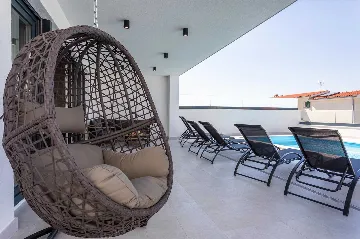 Heated-Pool Villa with Sea Views for 8 in Klimno