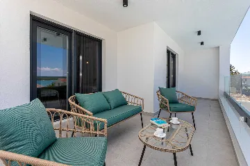 Heated-Pool Villa with Sea Views for 8 in Klimno