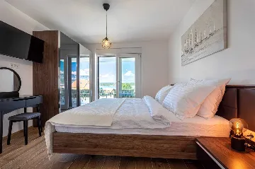 Heated-Pool Villa with Sea Views for 8 in Klimno