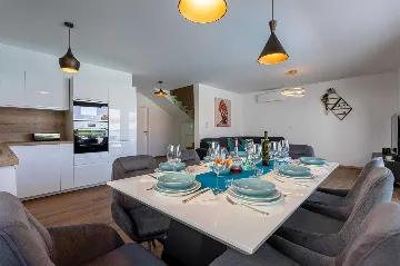 Heated-Pool Villa with Sea Views for 8 in Klimno