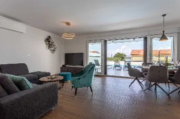 Heated-Pool Villa with Sea Views for 8 in Klimno