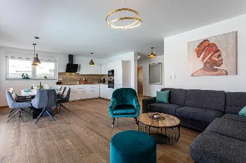 Heated-Pool Villa with Sea Views for 8 in Klimno