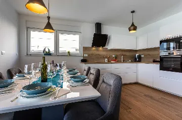 Heated-Pool Villa with Sea Views for 8 in Klimno