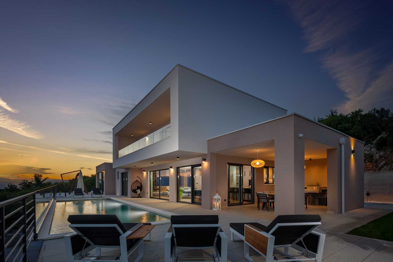 Villa Dujma – Luxurious Wellness Escape with Sea View, Pools, Sauna, Gym & Massage Room
