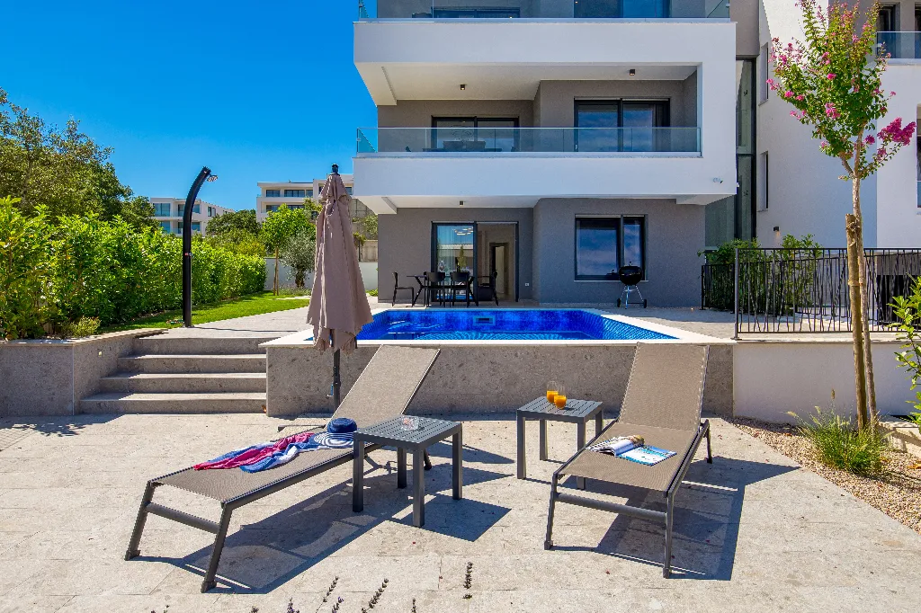 Apartment in Malinska with Private Pool and Sea View