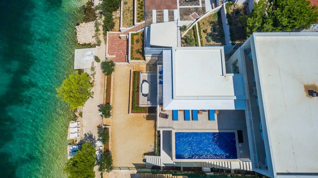 Beachfront Villa in Rogoznica (Up to 10 Guests)