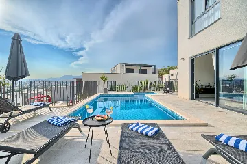 Podstrana Villa with Sea Views, Private Pool & Sauna