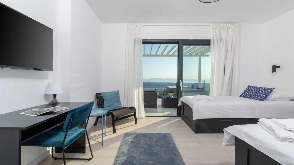 Villa in Smrika with Pool, Sauna & Sea Views