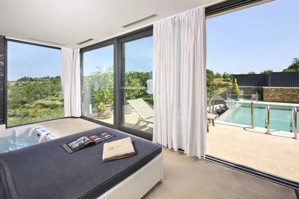 Modern Countryside Villa in Buje with Jacuzzi & Sauna