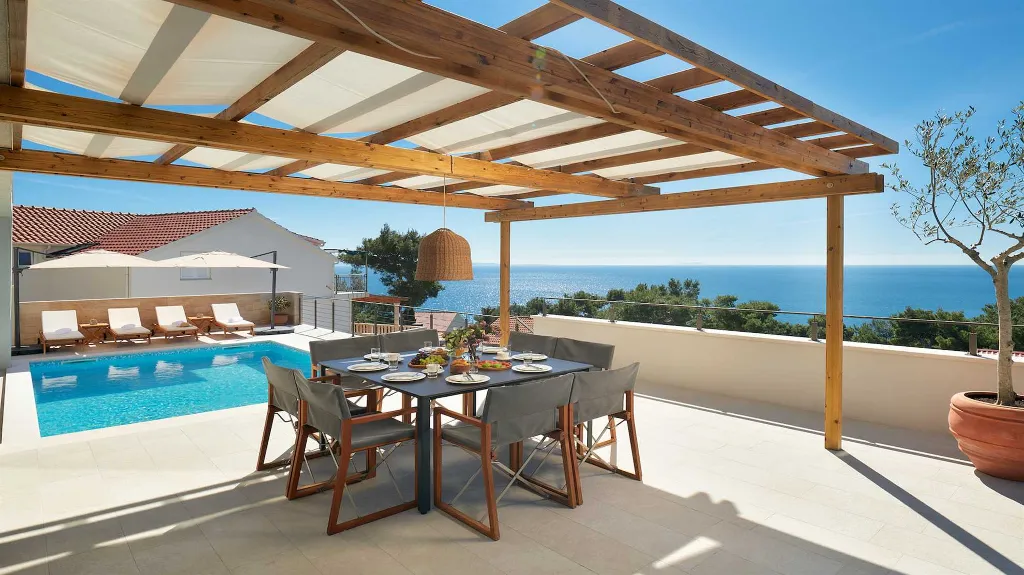 Poolside Villa with Sea Views in Sveta Nedjelja