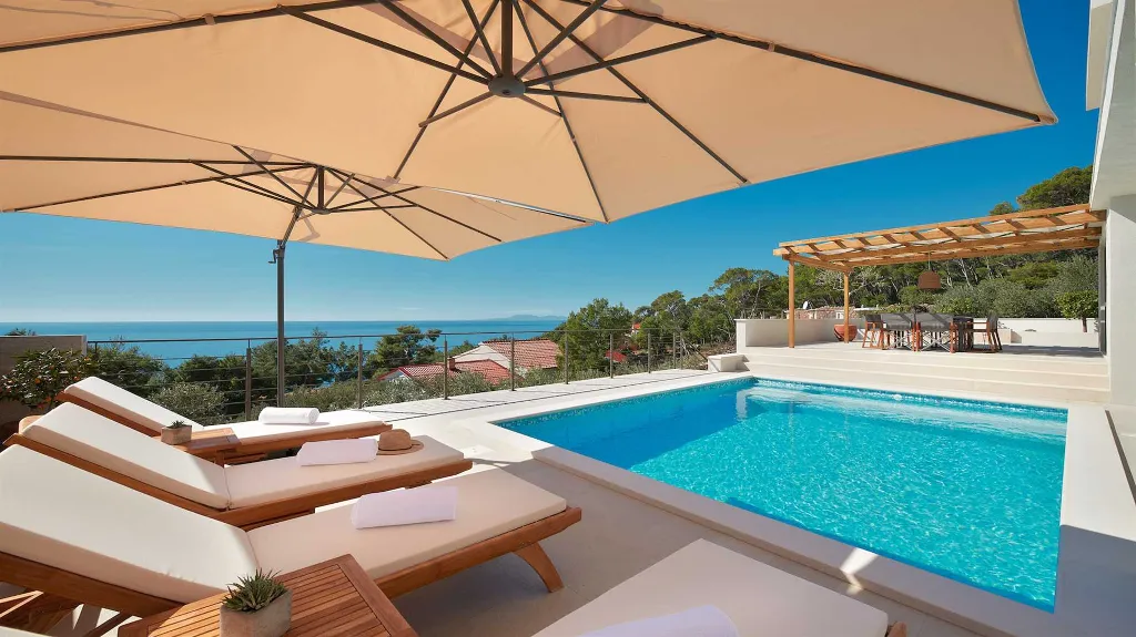 Poolside Villa with Sea Views in Sveta Nedjelja