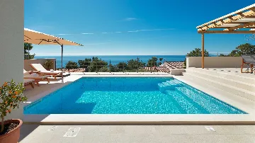 Poolside Villa with Sea Views in Sveta Nedjelja