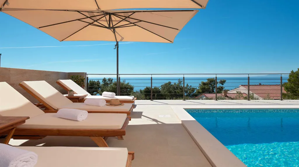 Poolside Villa with Sea Views in Sveta Nedjelja