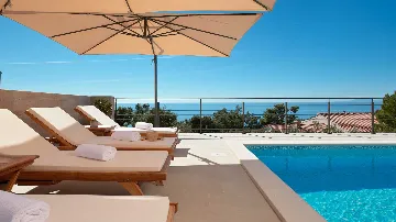 Poolside Villa with Sea Views in Sveta Nedjelja