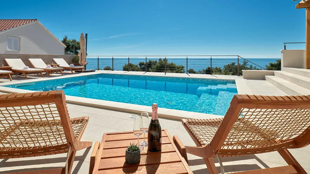 Poolside Villa with Sea Views in Sveta Nedjelja