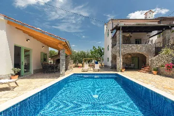 Stone House with Heated Pool in Vrh, Krk for 8–10