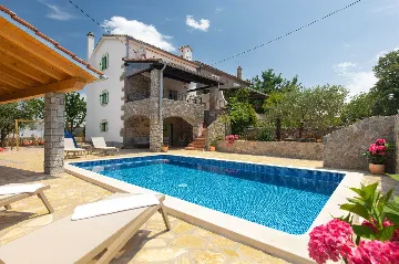 Stone House with Heated Pool in Vrh, Krk for 8–10