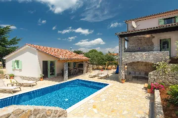 Stone House with Heated Pool in Vrh, Krk for 8–10