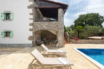 Stone House with Heated Pool in Vrh, Krk for 8–10