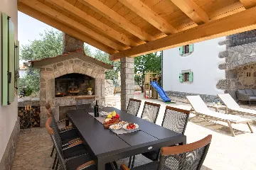 Stone House with Heated Pool in Vrh, Krk for 8–10
