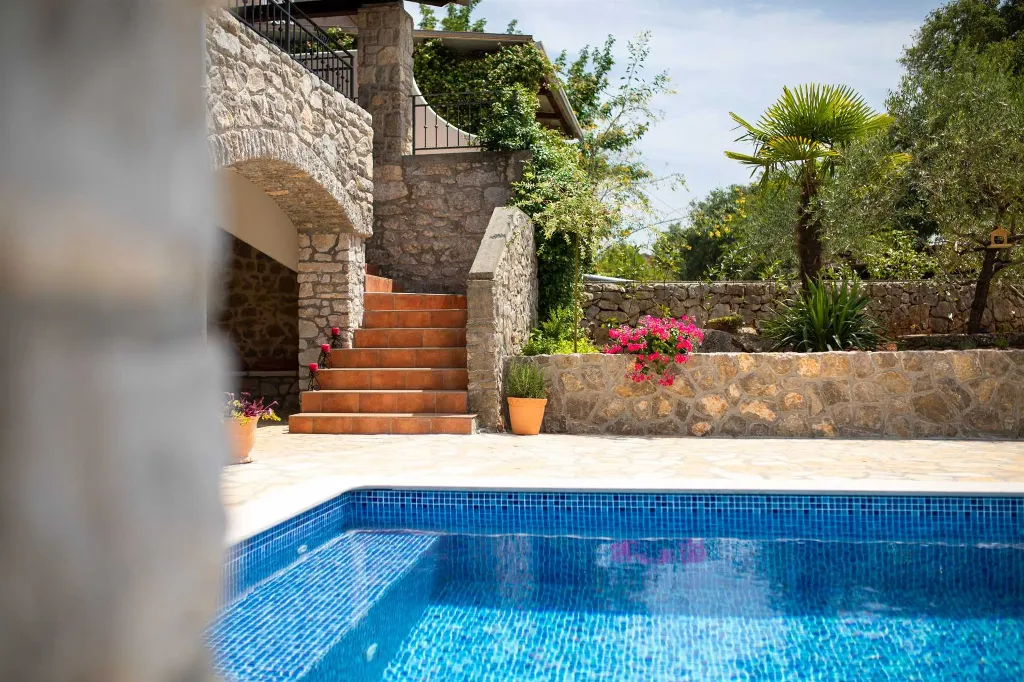 Stone House with Heated Pool in Vrh, Krk for 8–10