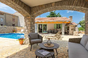 Stone House with Heated Pool in Vrh, Krk for 8–10