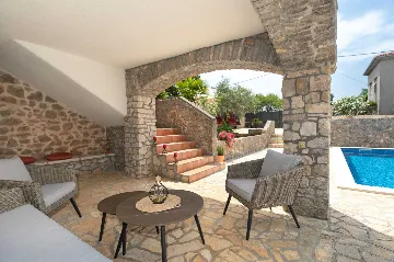 Stone House with Heated Pool in Vrh, Krk for 8–10