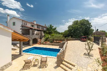 Stone House with Heated Pool in Vrh, Krk for 8–10