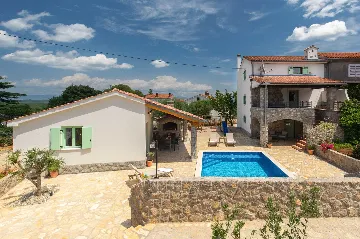 Stone House with Heated Pool in Vrh, Krk for 8–10