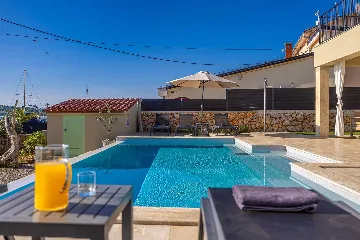 Villa in Klimno with Heated Pool and Sea View