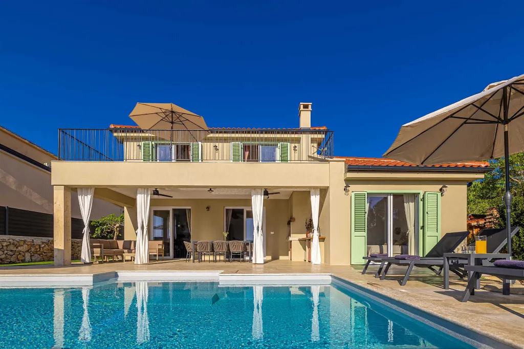 Villa in Klimno with Heated Pool and Sea View