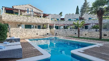 Beachfront Villa with Pool in Supetar (Sleeps 12)